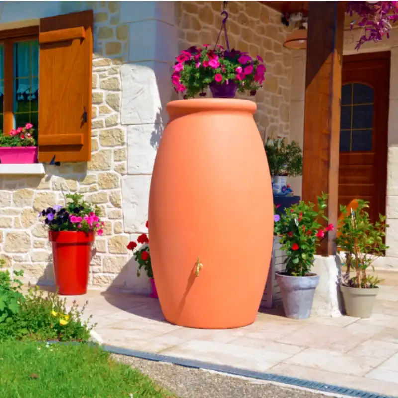 Ozdobne zbiorniki na deszczówkę Amfora Toscan 1000l kolor terracotta