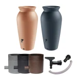 Dekoracyjny zbiornik na deszczówkę AquaVelo 230l zestaw z kranem