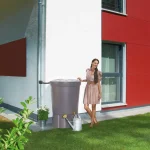 Ozdobny pojemnik na deszczówkę Lanzarote 300l kolor grafitowy z podstawką i kranikiem