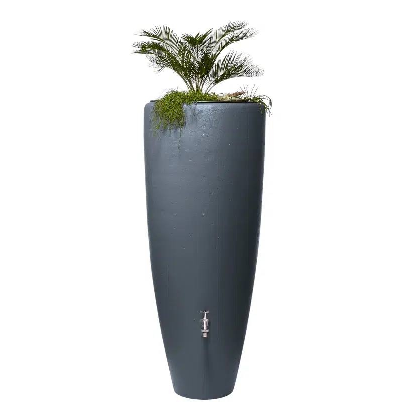 Ozdobne zbiorniki na deszczówkę 2in1 z donicą kolor grafitowo szary 326117