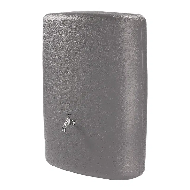 Wąski przyścienny pojemnik na wodę deszczową Terranova 275l kolor grafitowy