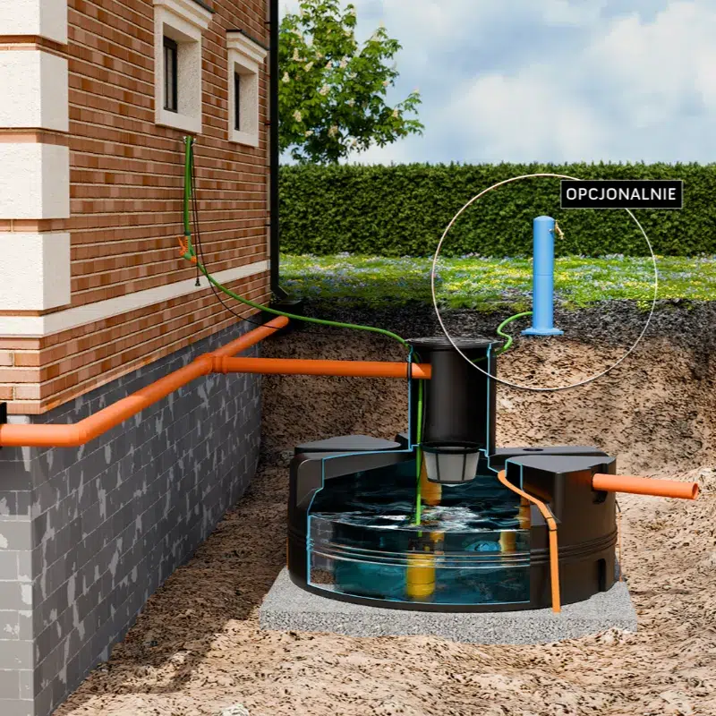 Zbiornik na deszczówkę z pompą 5000l podziemny UHP Underground z filtrem na deszczówkę
